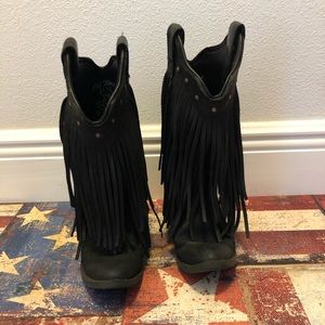 Kids fringed cowgirl boots Old West